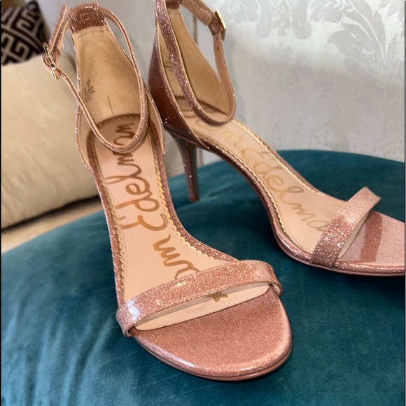 Sam Edelman Patti Strap Pink sparkle Sandal Heel size 10 - Picture 3 of 7